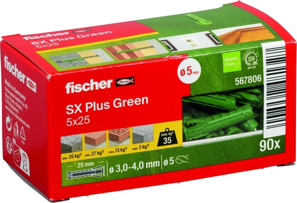 Fischer Dübel SX Plus Green 5x25