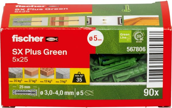 Fischer Dübel SX Plus Green 5x25