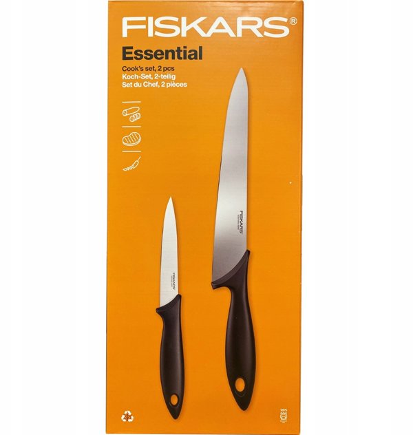 Fiskars Essential Σετ Μαγειρικής 2 Τεμαχίων - Μαχαίρι Κουζίνας & Μαχαίρι Λαχανικών 6424002015611