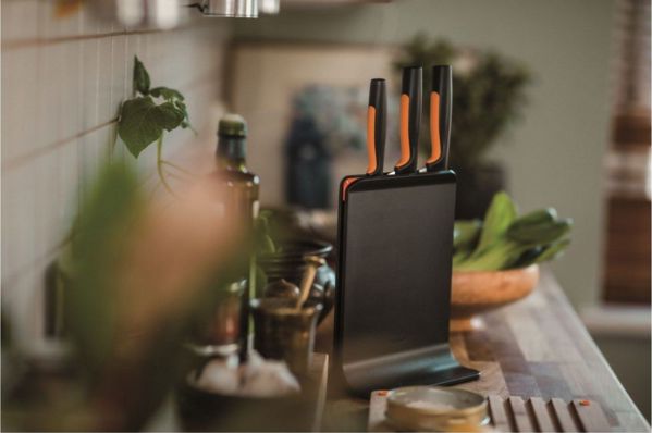 Fiskars Σετ 3 Μαχαιριών Functional Form 1057555 με Μπλοκ Αποθήκευσης