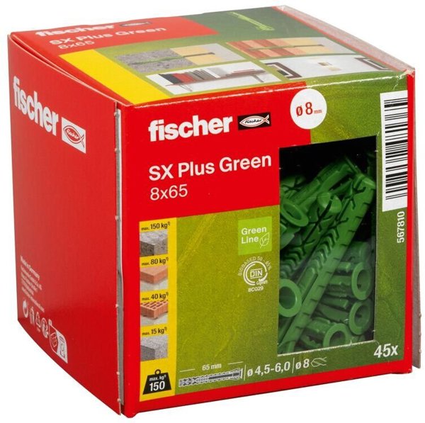 Fischer Dübel SX Plus Green 8x65