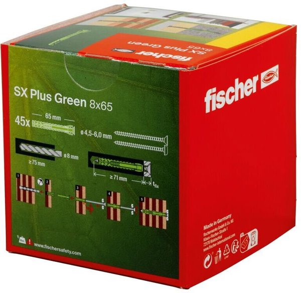 Fischer Dübel SX Plus Green 8x65
