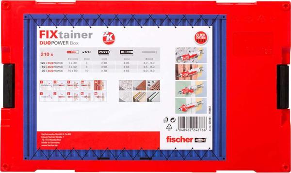 Fischer Zestaw kolkow sciennych FIXtainer DUOPOWER, 210 szt. (431576)