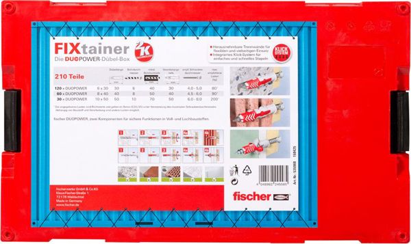 Fischer Zestaw kolkow duopower FIXtainer 210 szt