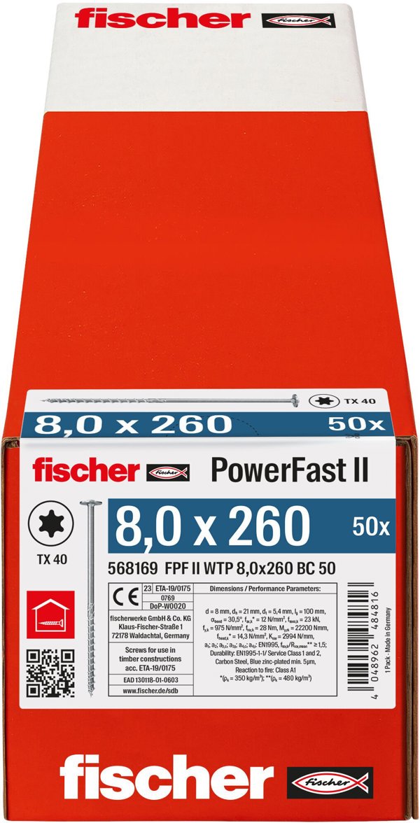 Fischer Fischer PowerFast II 8,0x260 TK TX TG blvz 50