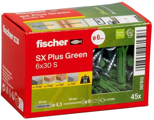 Fischer Dübel SX Plus Green 6x30 S
