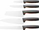 Fiskars Σετ 5 Μαχαιριών Functional Form 1057554 με Μαύρη Θήκη Μπλοκ