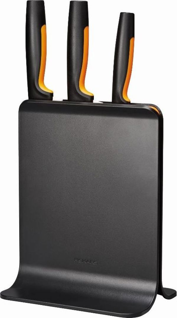 Fiskars Σετ 5 Μαχαιριών Functional Form 1057554 με Μαύρη Θήκη Μπλοκ
