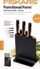Fiskars Σετ 5 Μαχαιριών Functional Form 1057554 με Μαύρη Θήκη Μπλοκ