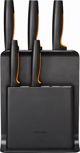 Fiskars Σετ 5 Μαχαιριών Functional Form 1057554 με Μαύρη Θήκη Μπλοκ