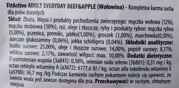 FIT ACTIVE EVERYDAY BEEF&APPLE 15kg