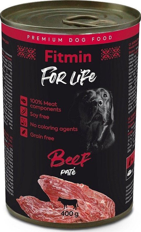 Fitmin For Life Υγρή Τροφή Σκύλου με Μοσχαρίσιο Κρέας, Πατέ, 400gr
