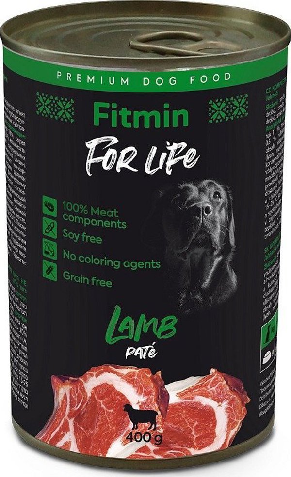 Fitmin For Life Υγρή Τροφή Σκύλου με Αρνί σε Πατέ 400γρ