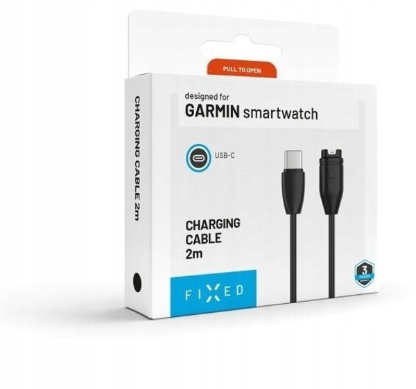 FIXED USB-C do Garmin Forerunner/Fenix/Venu/Vívoactive/Instinct | 2m | czarny
