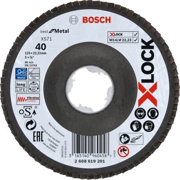 Flap Disc BfM,125,G40,X-Lock