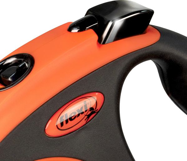 Flexi Xtreme Αυτόματος Οδηγός Σκύλου με Ταινία 5m, Πορτοκαλί, Μέγεθος Large, Έως 65kg