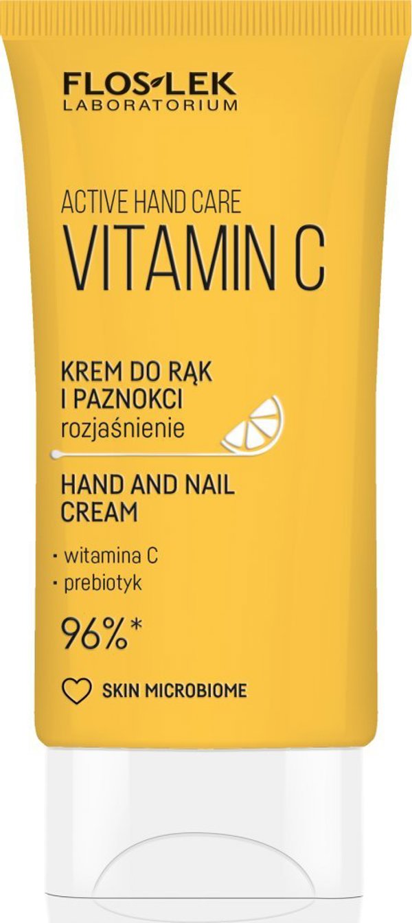Floslek Floslek ACTIVE Κρέμα Χεριών με Βιταμίνη C και Προβιοτικά, 50 ml - Εντατική Ενυδάτωση