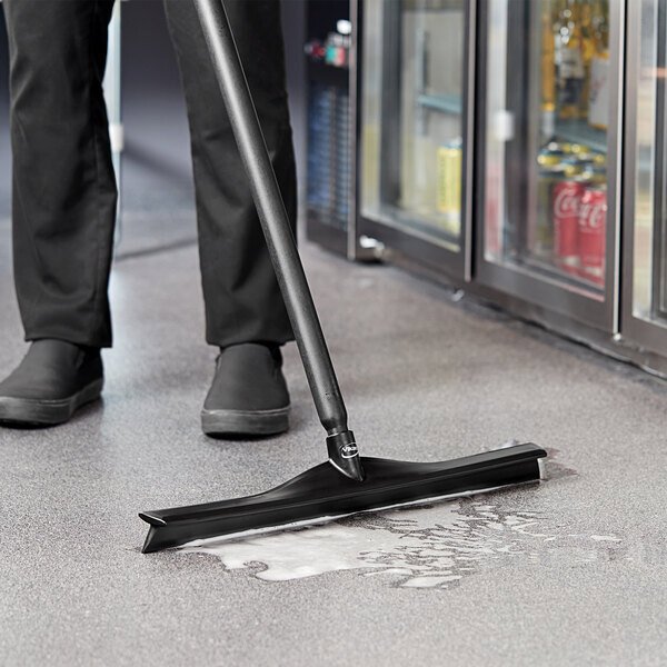 Floor scraper, Vikan, 60x8x9.5 cm, black, TPE rubber/PP, 60 cm, with single blade, ultra hygienic