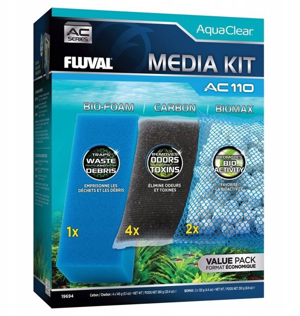 Fluval Media Kit, zestaw wkładów do filtrów AC110