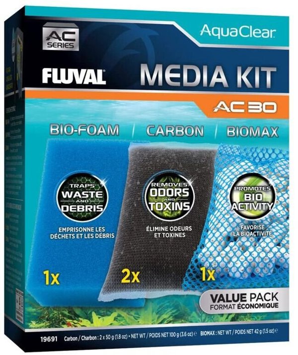 Fluval Media Kit, zestaw wkładów do filtrów AC30