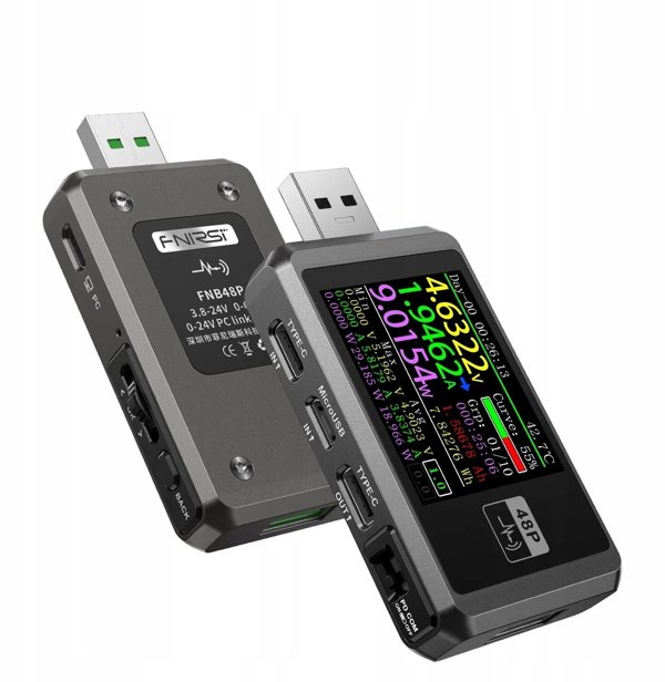 Fnirsi FNB48P USB Tester - Ψηφιακός Ελεγκτής Τάσης και Ρεύματος USB, Μαύρο
