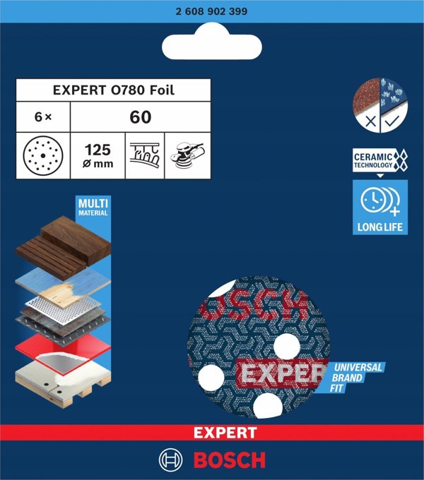 FOLIA SCIERNA EXPERT λειαντικό φύλλο O780 125x60mm σετ 6 τεμαχίων