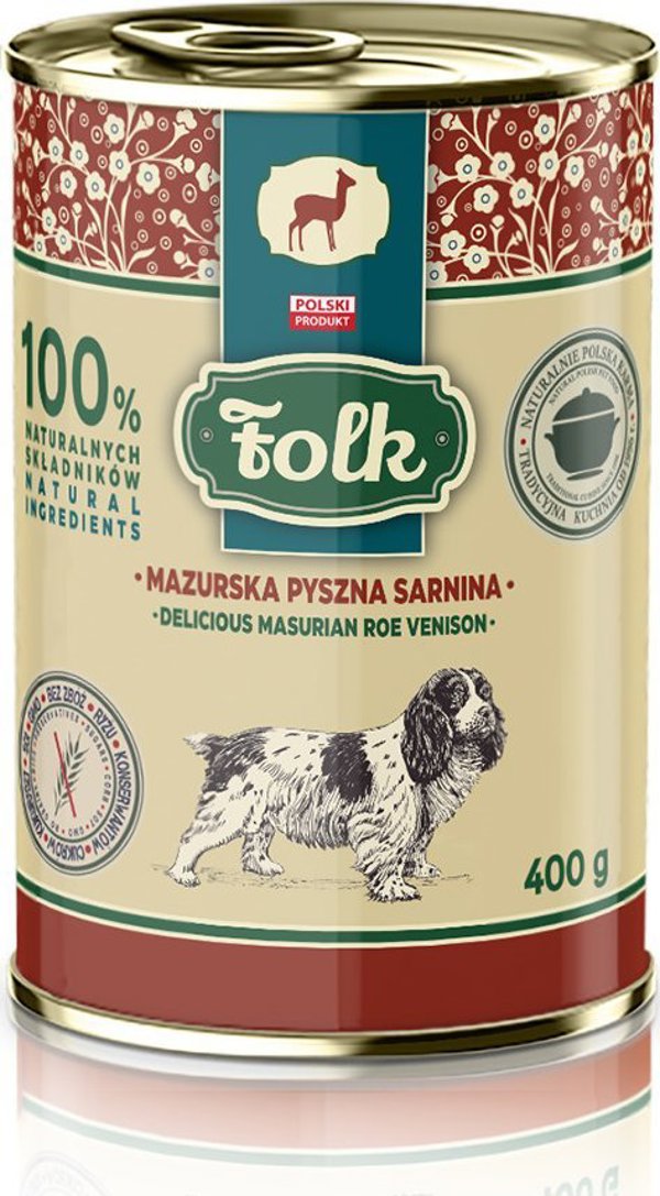 Folk Karma mokra dla psa FOLK Mazurska pyszna sarnina 400 g
