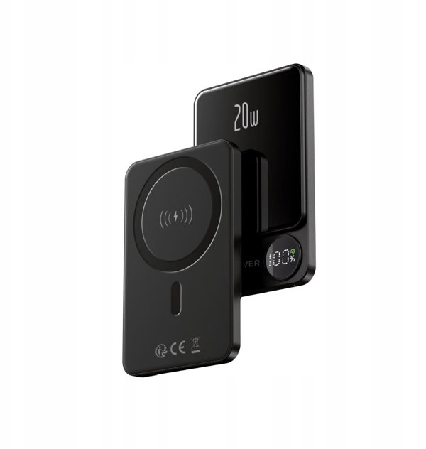 Forever Magnetic Power Bank MATB-200 5000mAh 20W PD, Ασύρματη Φόρτιση MagSafe για iPhone, Μαύρο