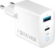 Φορτιστής Forever TC-06-65AC GaN PD QC 1x USB-C 1x USB 65W λευκός 5900495088680