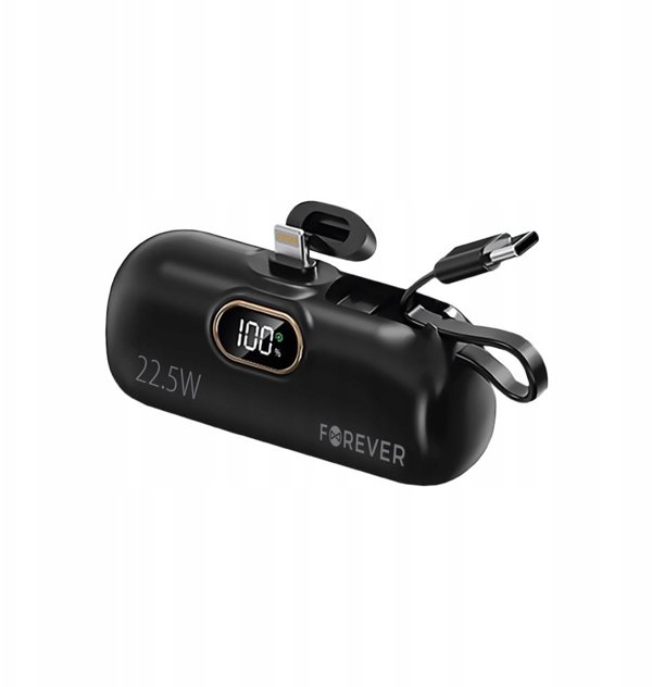 Forever mini power bank MTB-100 22.5W 5000 mAh Lightning black 5907457751224