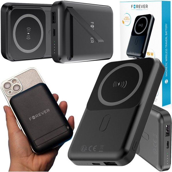 Forever wireless power bank MATB-100 PD QC 22.5W 10000 mAh magnetic black