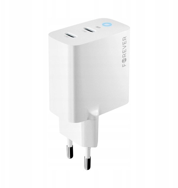 Forever TC-06-65CC GaN PD QC charger 2x USB-C 65W white