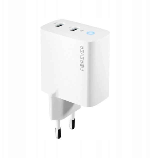 Forever TC-06-65CC GaN PD QC charger 2x USB-C 65W white
