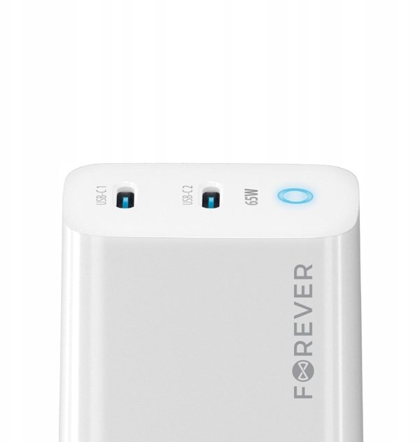 Forever TC-06-65CC GaN PD QC charger 2x USB-C 65W white