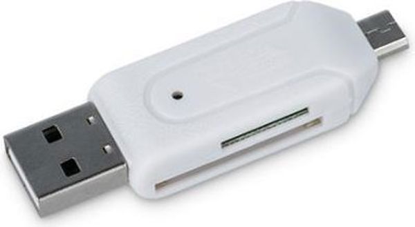 Αναγνώστης κάρτας Forever microSD / SD USB + microUSB λευκό OTG 5900495389930