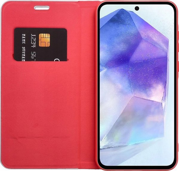 Θήκη ForCell Kabura LUNA Book Carbon για SAMSUNG S20 FE / S20 FE 5G κόκκινο