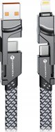Καλώδιο ForCell F-Energy C241 4 σε 1, USB-A/Type-C σε Type-C/Lightning, QC PD 60W, 1m, Χρώμιο