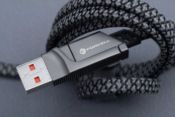 Καλώδιο ForCell F-Energy C241 4 σε 1, USB-A/Type-C σε Type-C/Lightning, QC PD 60W, 1m, Χρώμιο