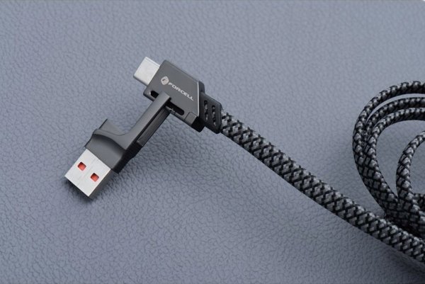 Καλώδιο ForCell F-Energy C241 4 σε 1, USB-A/Type-C σε Type-C/Lightning, QC PD 60W, 1m, Χρώμιο