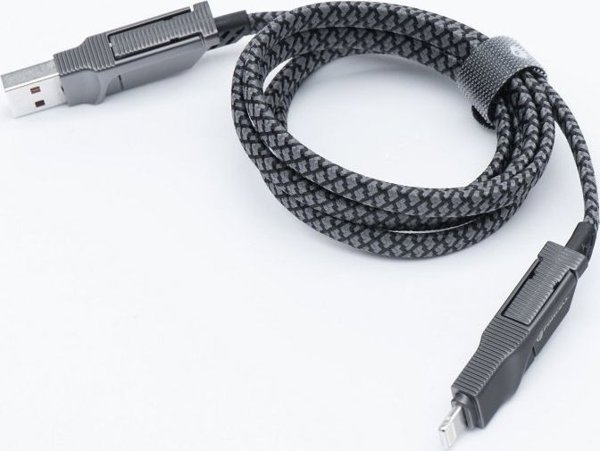 Καλώδιο ForCell F-Energy C241 4 σε 1, USB-A/Type-C σε Type-C/Lightning, QC PD 60W, 1m, Χρώμιο