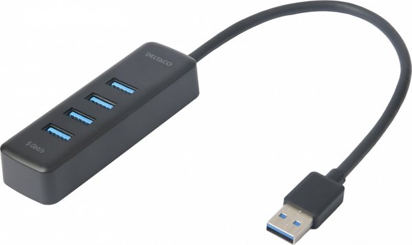 Asus Deltaco UH-734 USB Hub 4-Port - Μαύρο