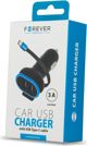 Φορτιστής αυτοκινήτου Forever CC-02 2x USB 3A μαύρος με καλώδιο USB-C 0,2 μ 5900495647146