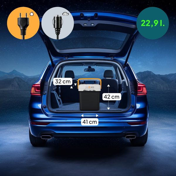 Peme Essential 27 Adventure Φορητό Ψυγείο Αυτοκινήτου 27L Πορτοκαλί
