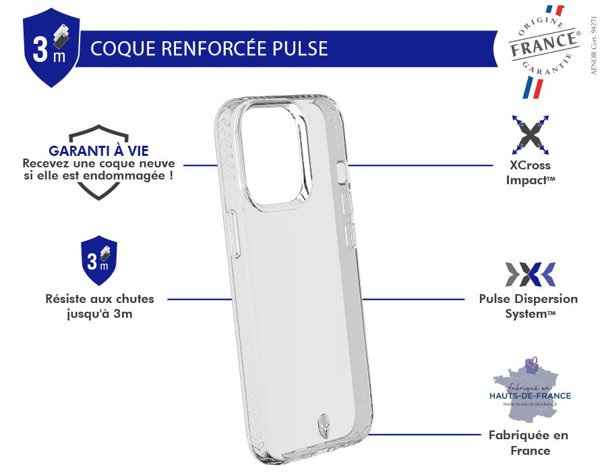 Force Case Θήκη με Δια Βίου Εγγύηση για Apple IP13 Pro, Κατασκευασμένη στη Γαλλία