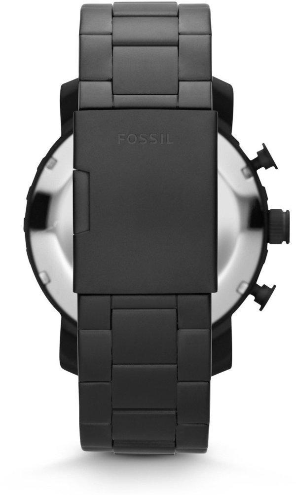 Fossil Nate JR1401 Ανδρικό Ρολόι Χειρός με Μαύρο Καντράν και Ατσάλινο Μπρασελέ