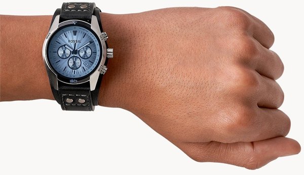 Fossil Coachman CH2564 Ανδρικό Ρολόι Χρονογράφος με Δερμάτινο Λουράκι
