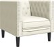 Πολυθρόνα Chesterfield vidaXL, Κρεμ, Βελούδινη Ταπετσαρία
