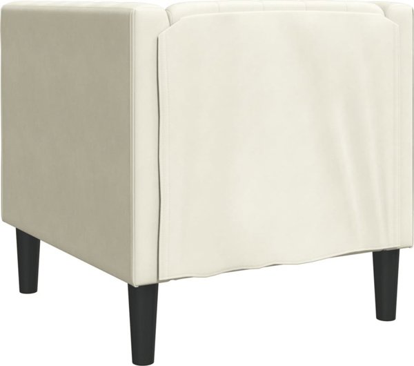 Πολυθρόνα Chesterfield vidaXL, Κρεμ, Βελούδινη Ταπετσαρία
