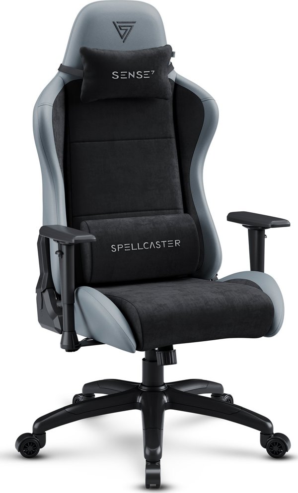 SENSE7 Gaming Πολυθρόνα Spellcaster XL PU, Μαύρο-Γκρι, Εργονομική Καρέκλα Γραφείου