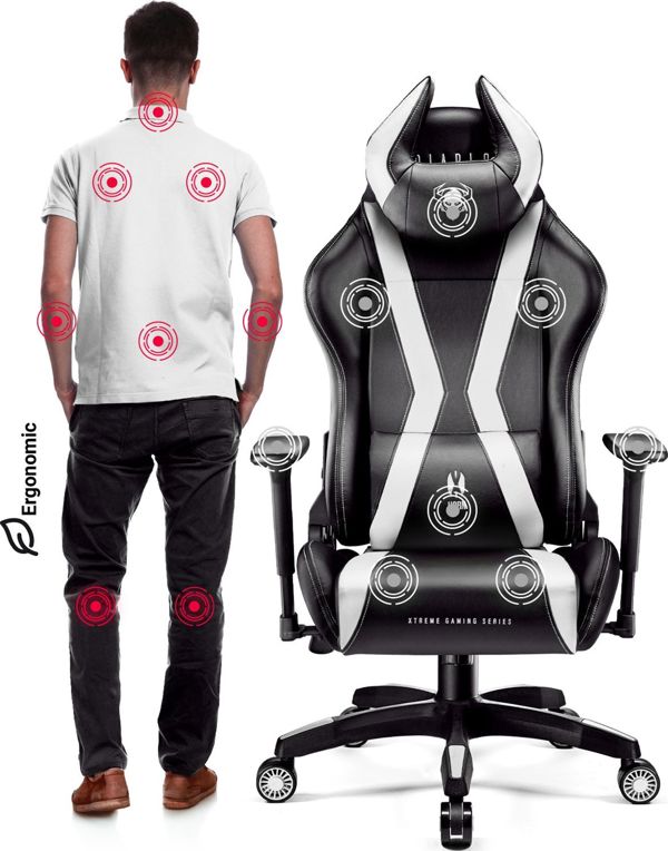 Diablo Chairs X-Horn 2.0 Gaming Chair King Size, XXL, Μαύρο-Λευκό